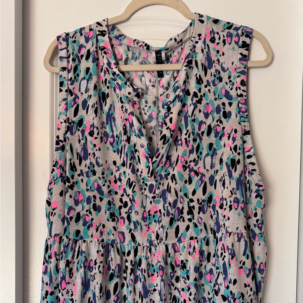 Vibrant Multicolor Sleeveless Blouse